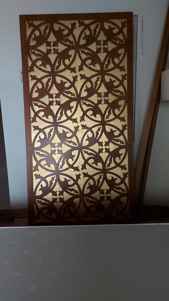 Seperatör paravan kahverengi altın varak